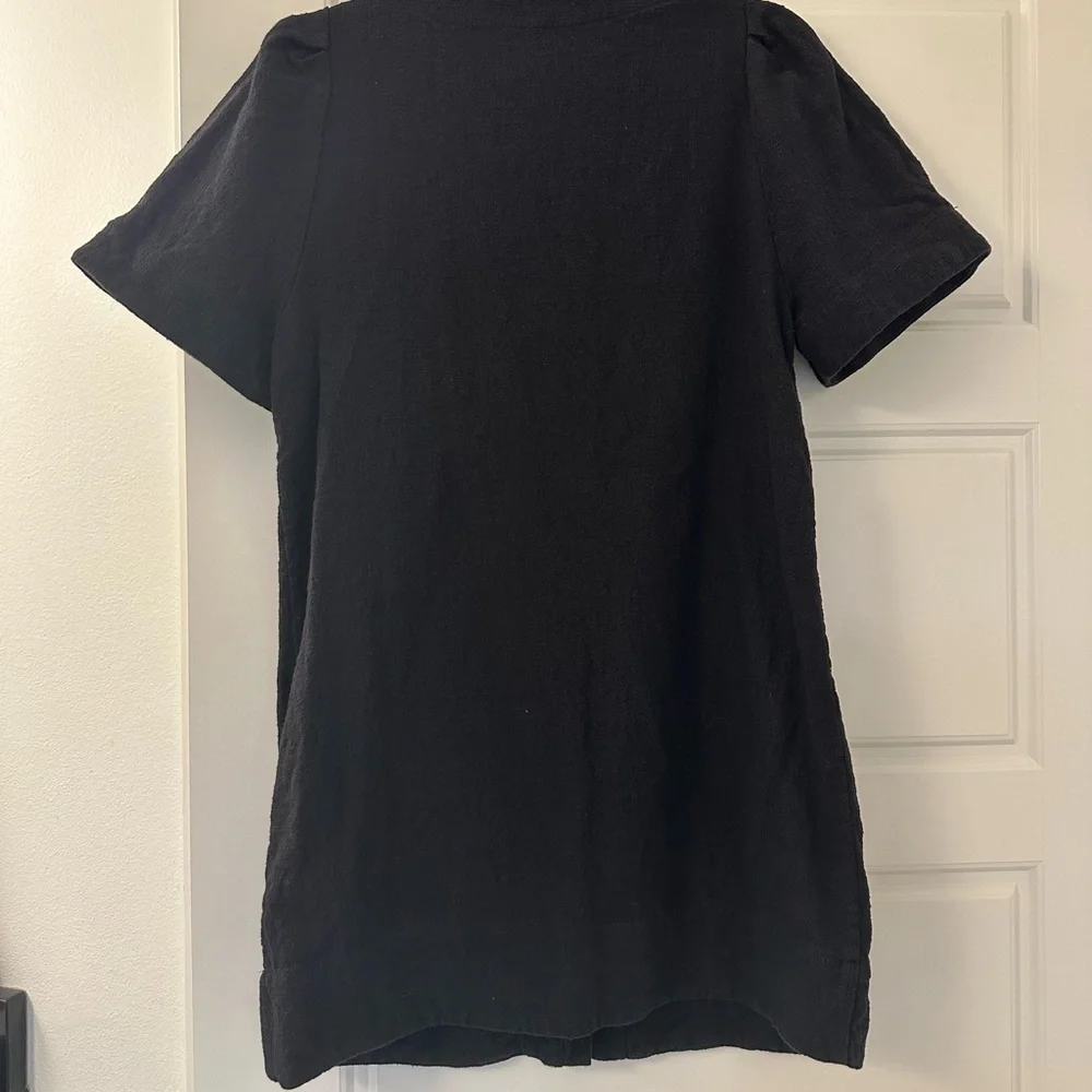 Sezane Black Mini Button-Front Dress - Picture 3 of 6
